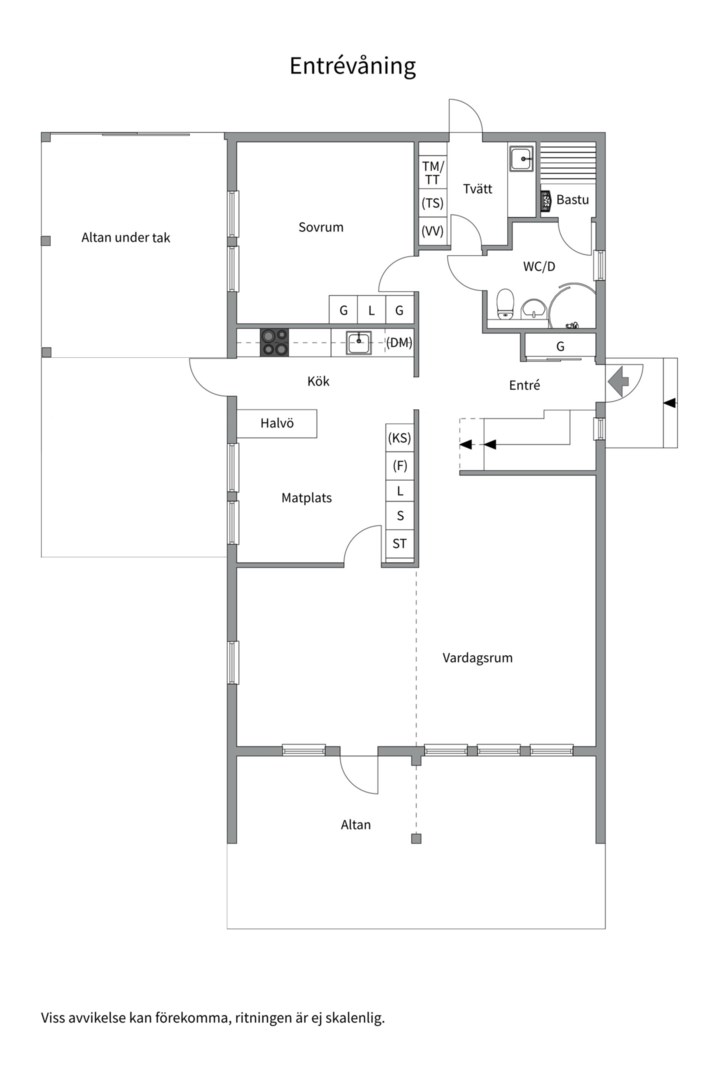 Planlösning från Fäbodvägen 10, Såld i Norra Lännersta, Nacka
