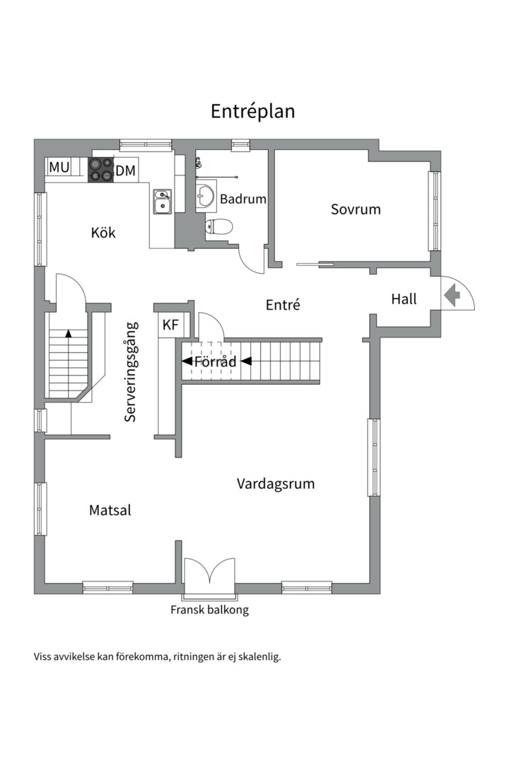 Planlösning från Hugins väg 4, Såld i Skuru, Nacka