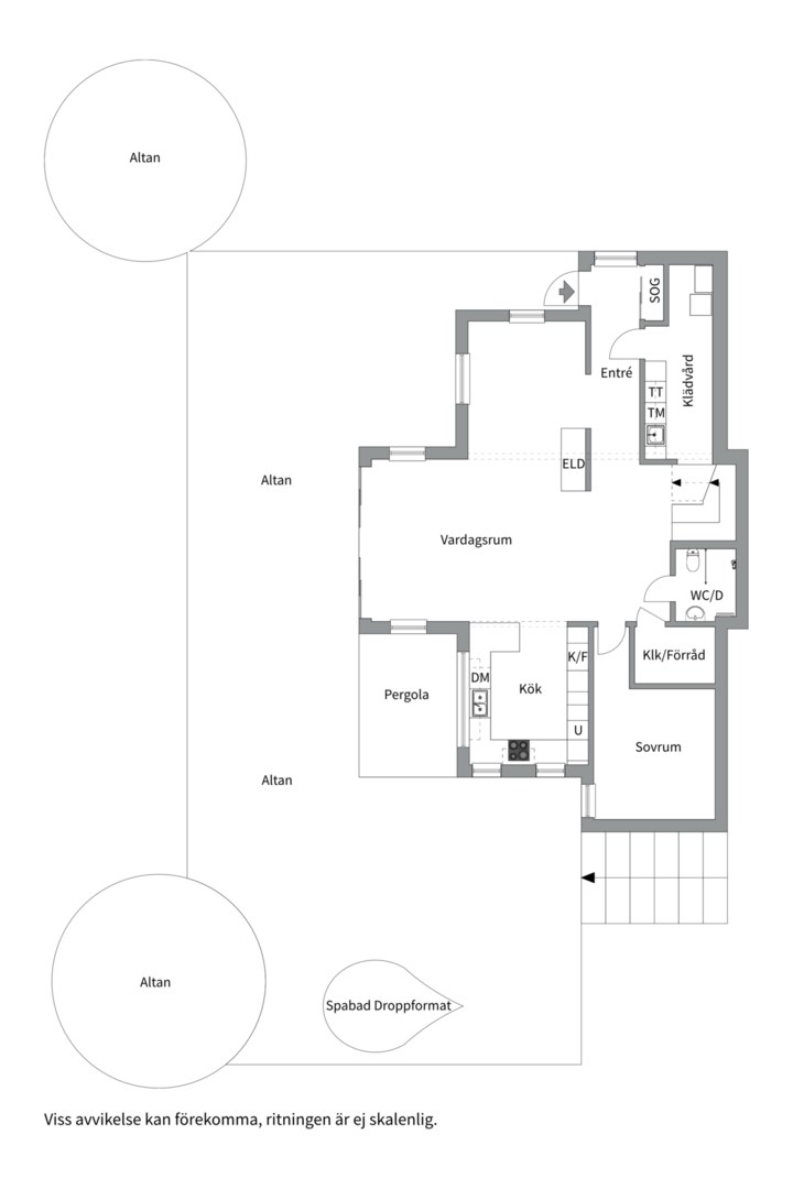 Planlösning från Brantbacken 2, Såld i Kummelnäs, Nacka