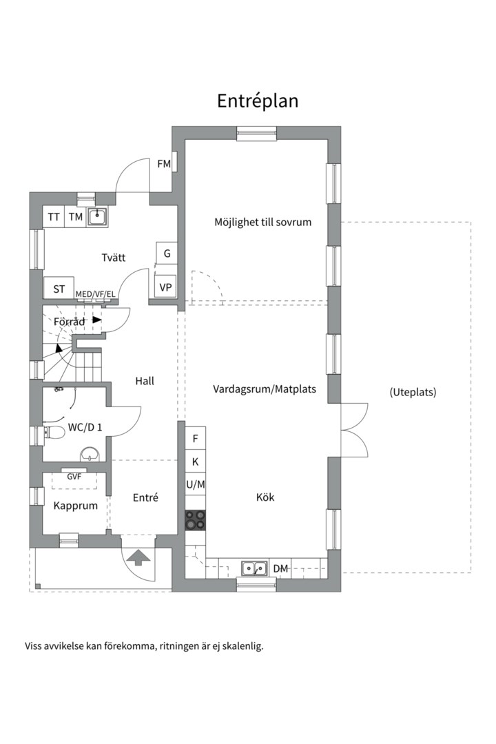 Planlösning från Lövbergabacken 4, Såld i Kummelnäs, Nacka