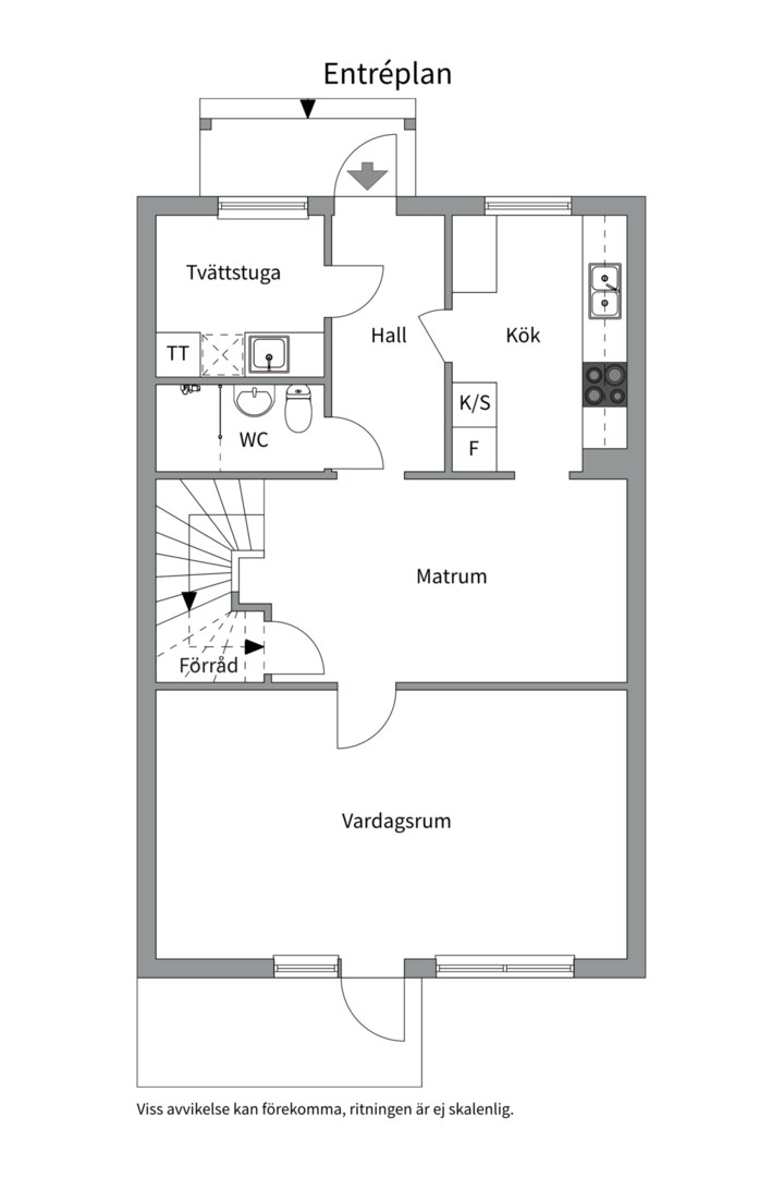 Planlösning från Seminariegatan 4C, Såld i Luthagen, Uppsala