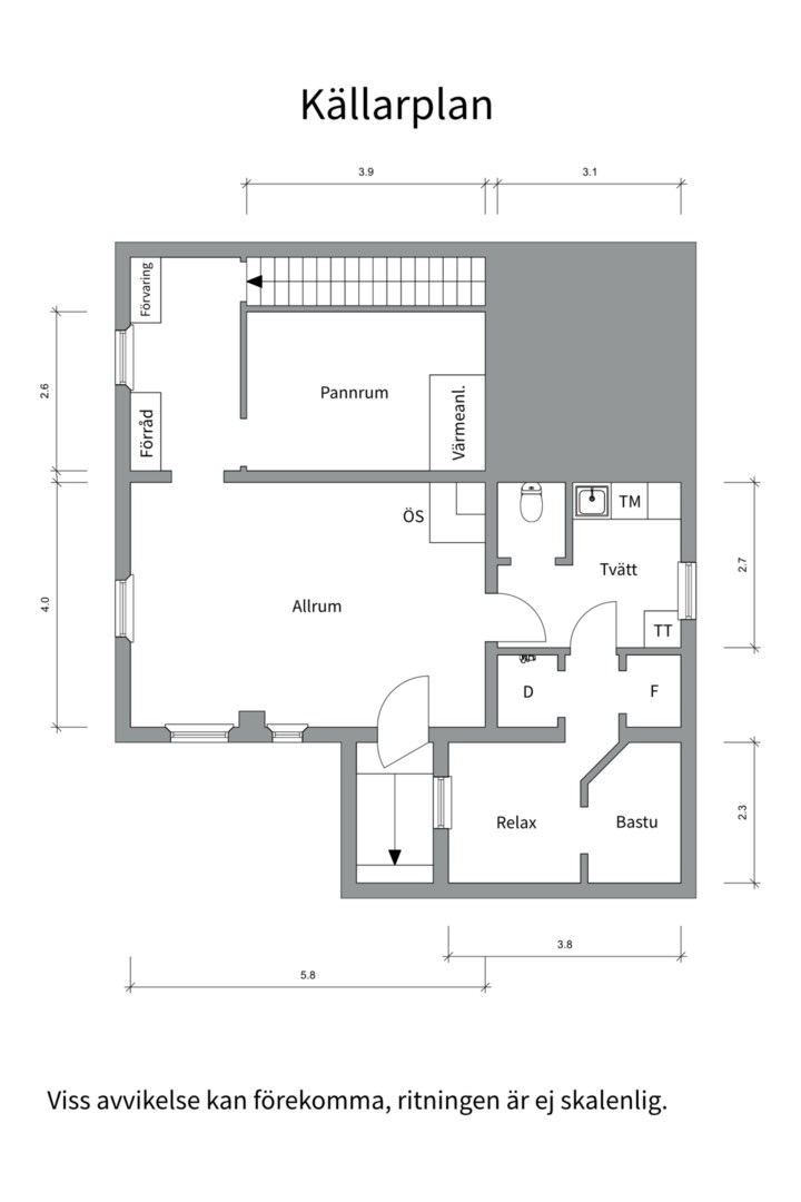 Planlösning från Lyssnavägen 6, Såld i Graneberg, Uppsala