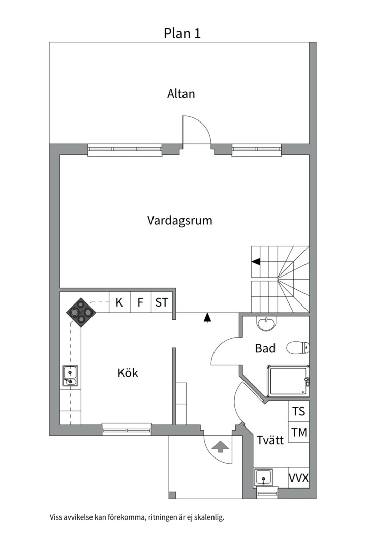 Planlösning från Klarbärsgatan 95, Till salu i Slavsta, Uppsala