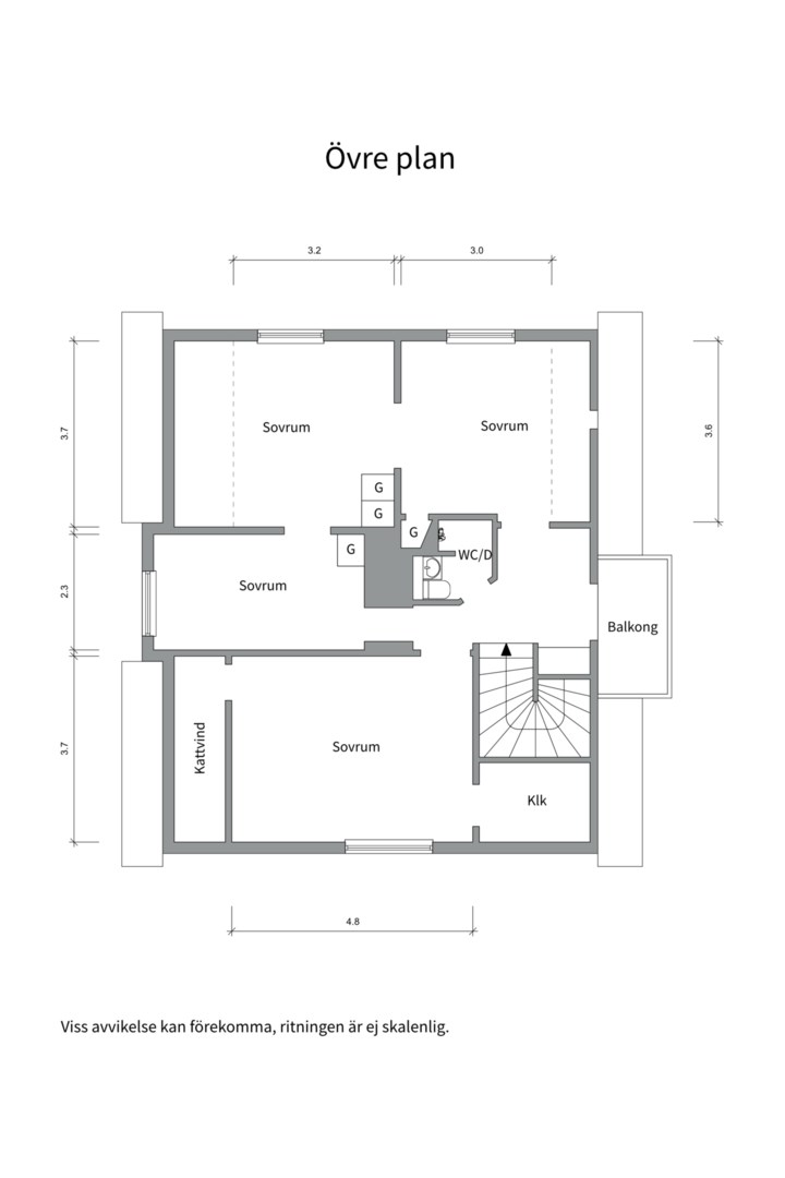 Planlösning från Stiernhielmsgatan 10, Såld i Främre Svartbäcken, Uppsala