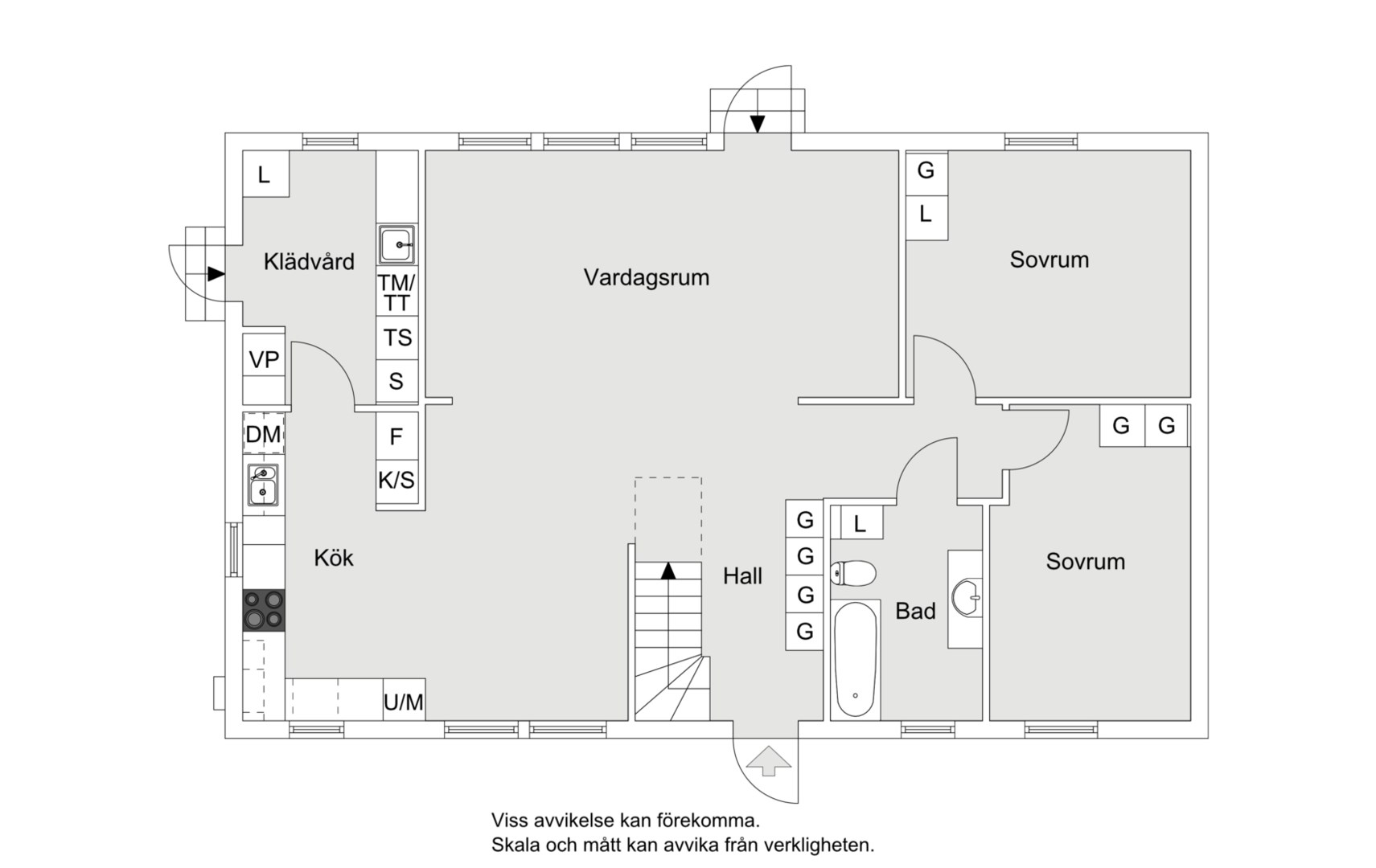 Planlösning från Björnbergsvägen 4, Såld i Kummelnäs - Björnberget, Nacka
