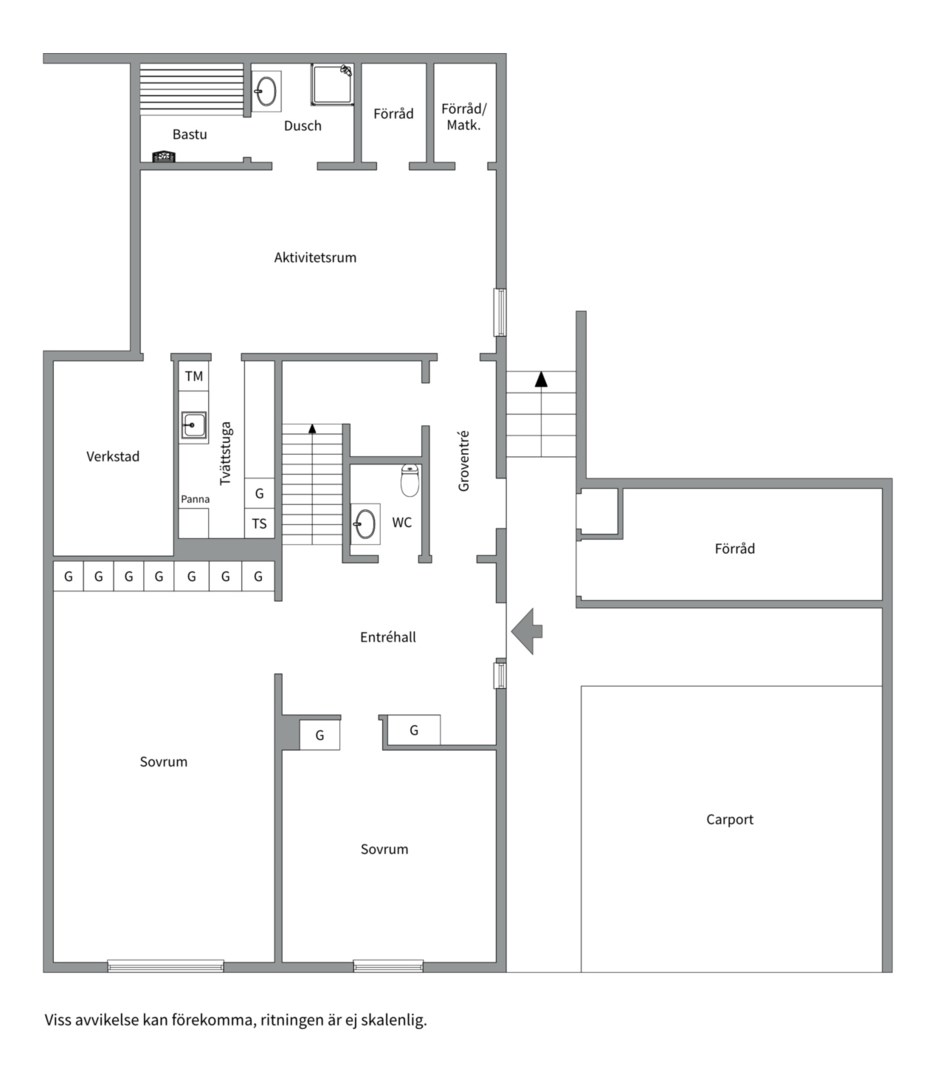 Planlösning från Grandungevägen 16, Såld i Norby, Uppsala