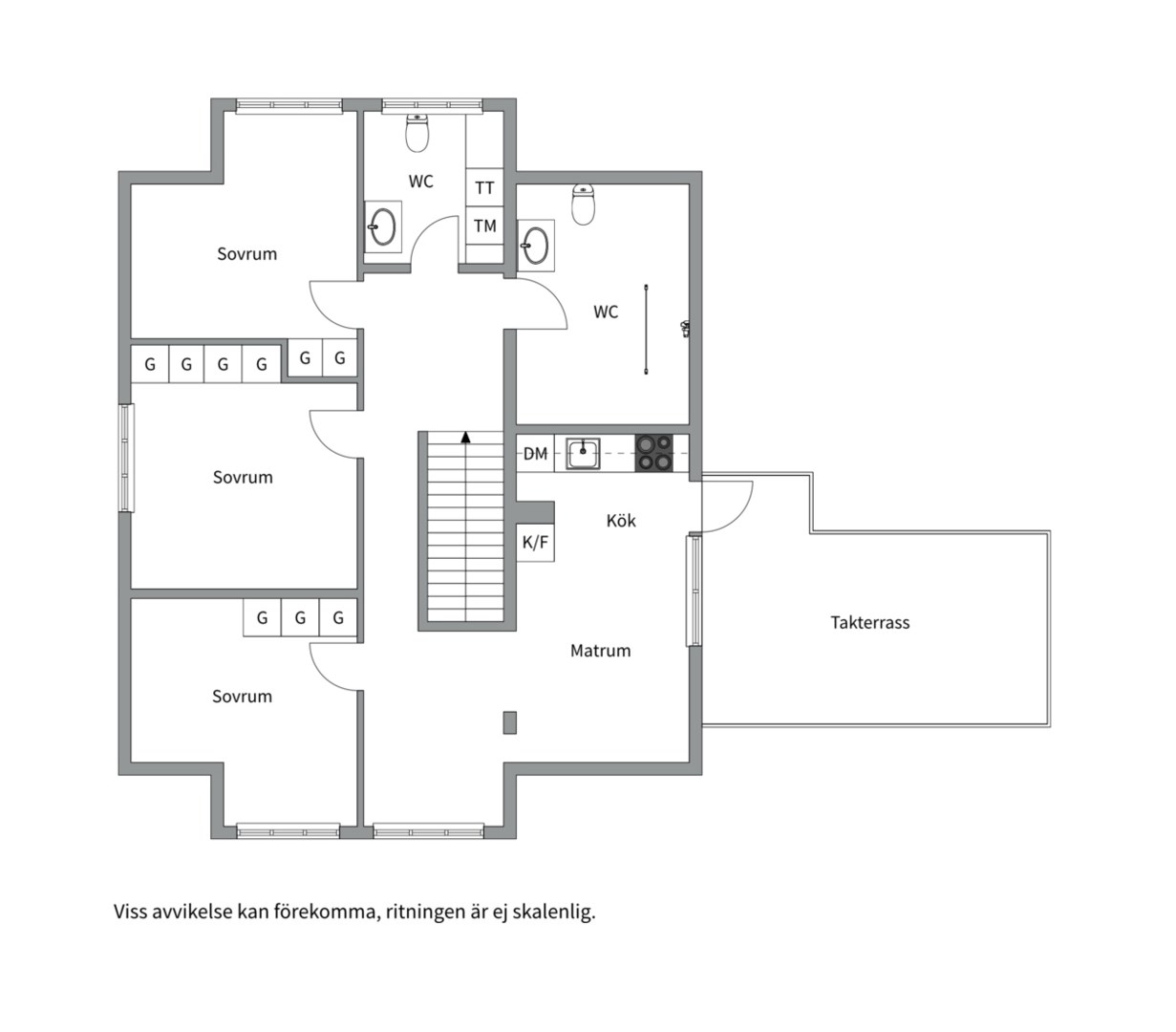 Planlösning från Grandungevägen 16, Såld i Norby, Uppsala