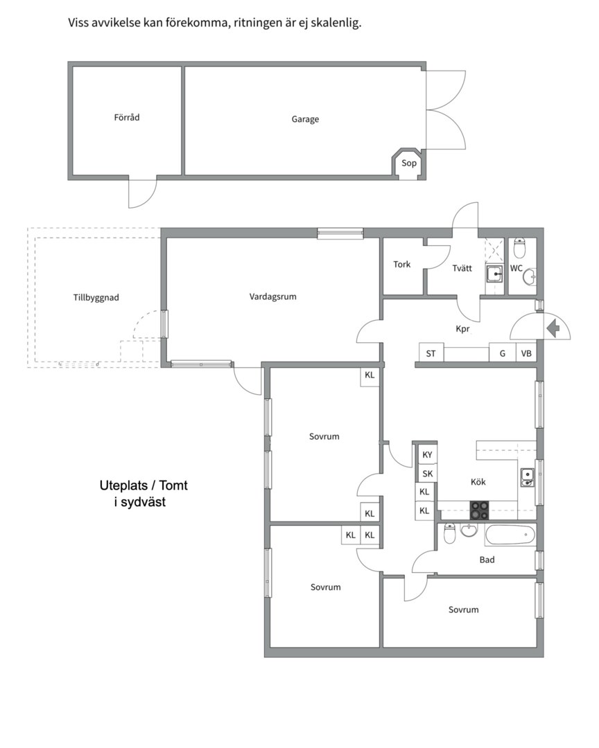 Planlösning från Arnövägen 8, Såld i Krokhöjden, Nacka