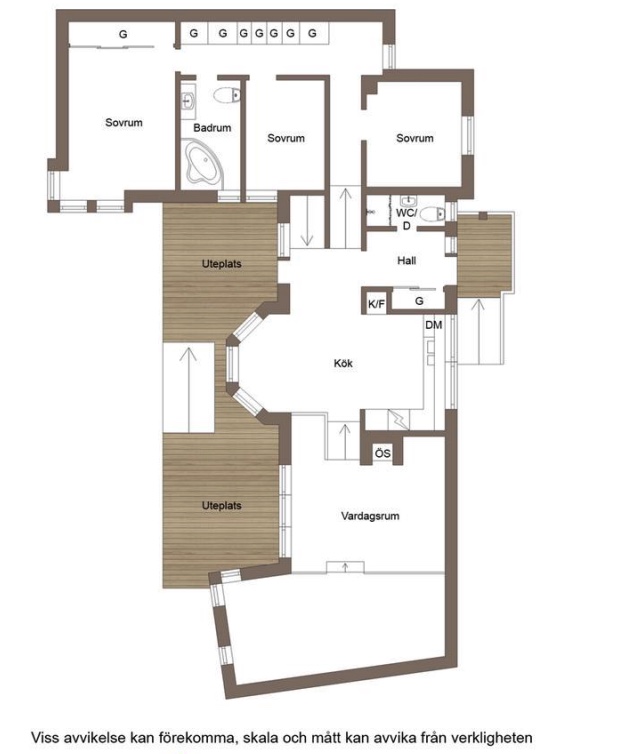 Planlösning från Dunungavägen 9, Såld i Skuru, Nacka