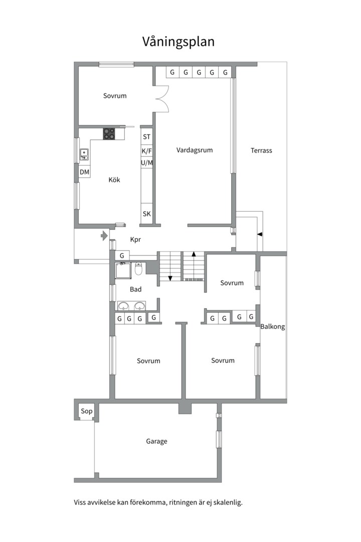 Planlösning från Ekolnsvägen 13A, Såld i Sunnersta, Uppsala