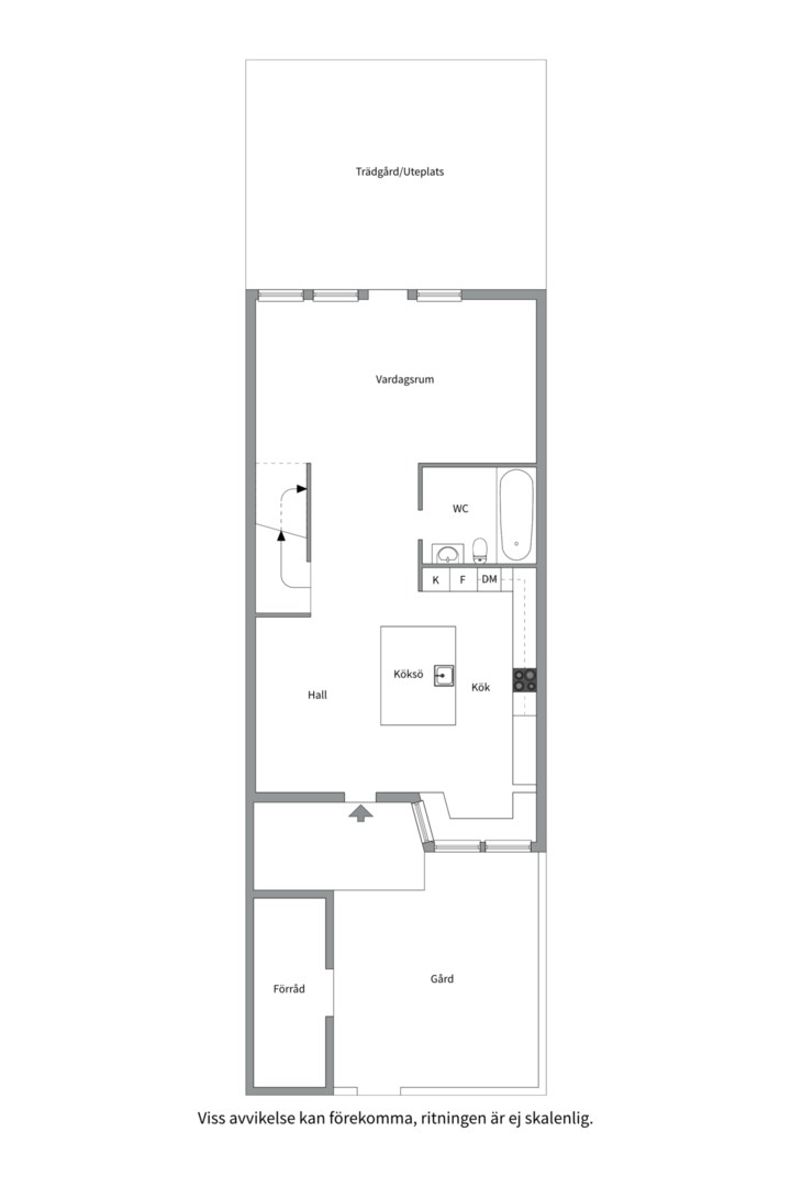 Planlösning från Blomgatan 7B, Såld i Luthagen, Uppsala