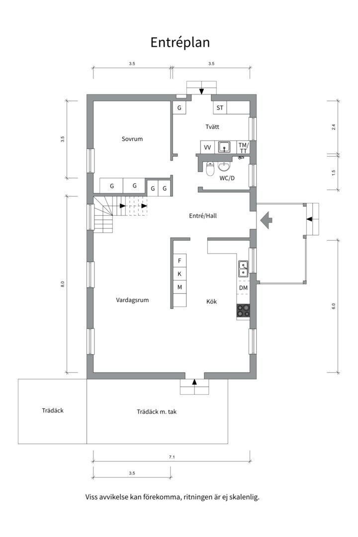 Planlösning från Malmkörarvägen 134, Såld i Vattholma, Uppsala
