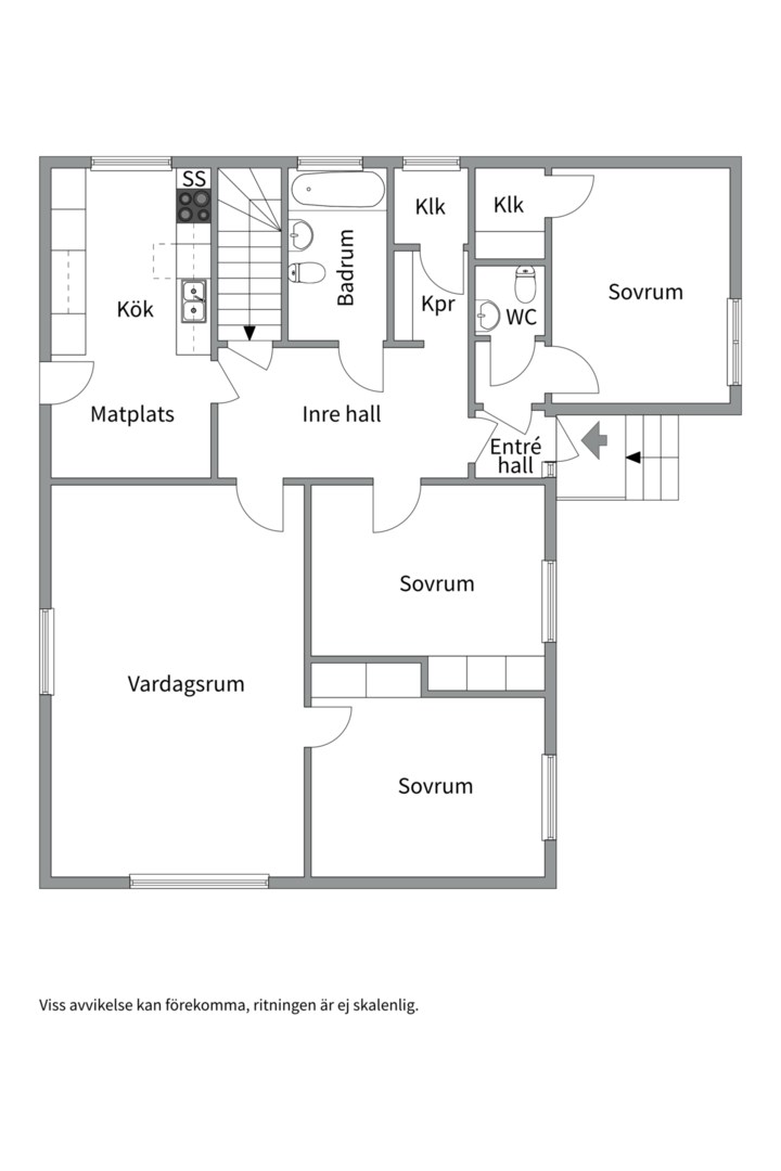 Planlösning från Olle åkares väg 4, Såld i Storvreta, Uppsala