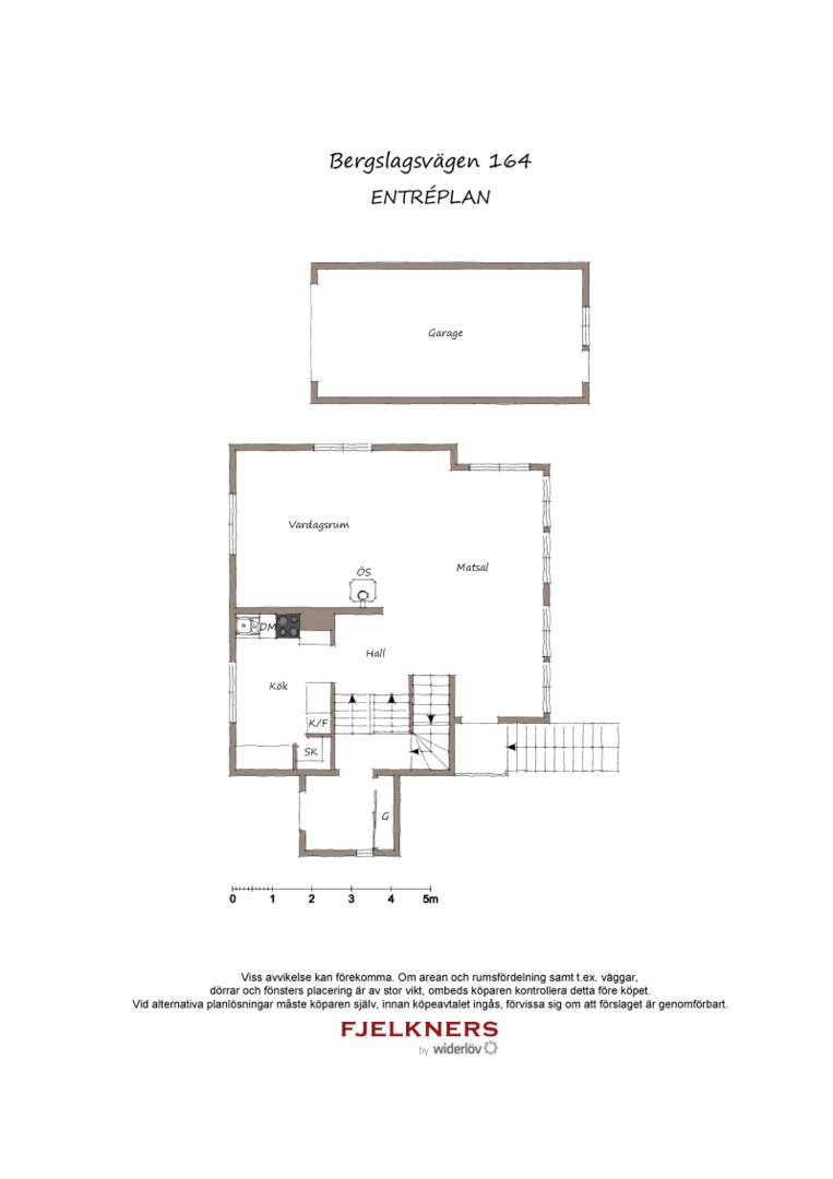 Planlösning från Bergslagsvägen 164, Såld i Bromma - Norra Ängby, Stockholm