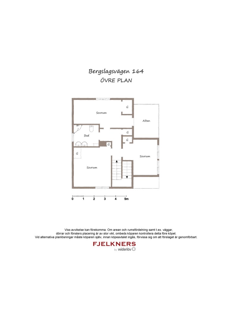 Planlösning från Bergslagsvägen 164, Såld i Bromma - Norra Ängby, Stockholm