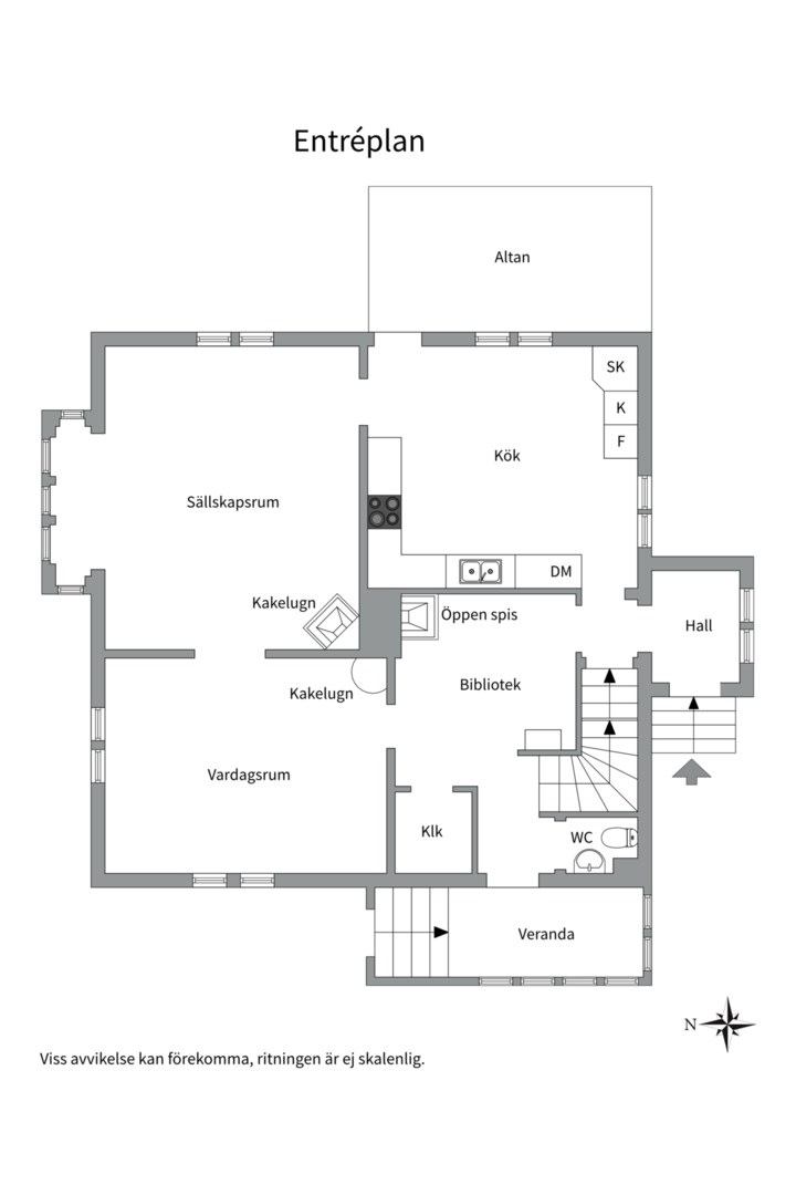 Planlösning från Fylkingsvägen 1, Såld i Gamla Uppsala, Uppsala