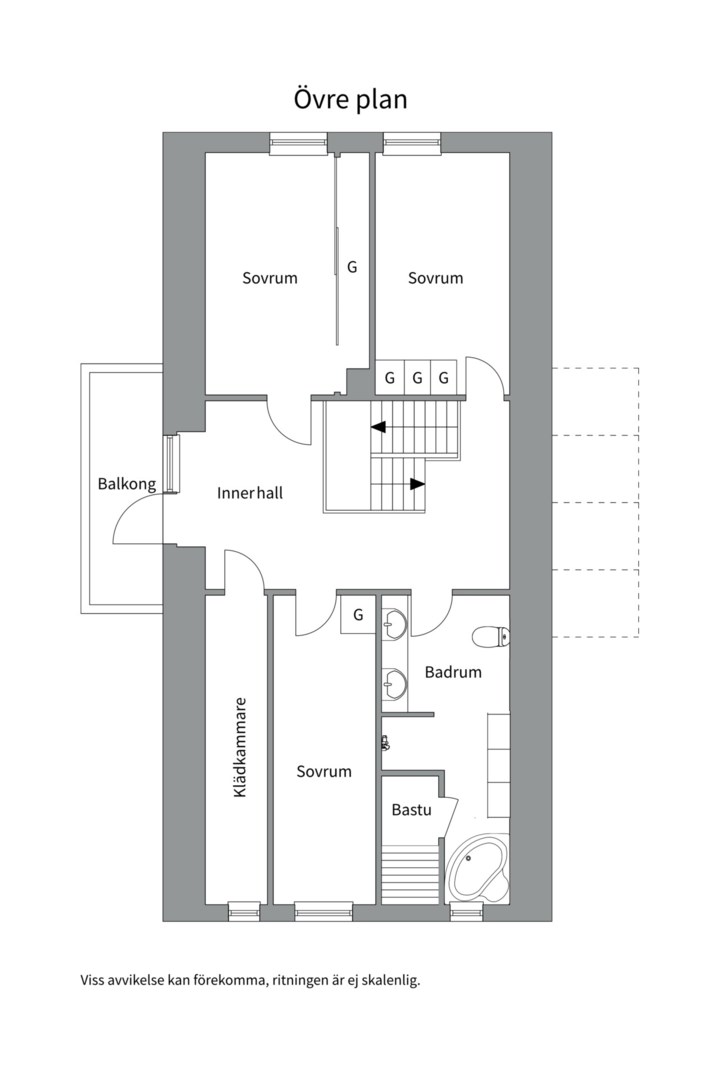 Planlösning från Skogsbergsvägen 2, Såld i Eriksberg, Uppsala