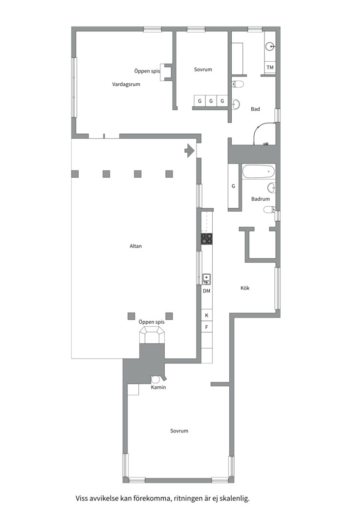 Planlösning från Sommarvägen 3A, Såld i Björklinge, Uppsala