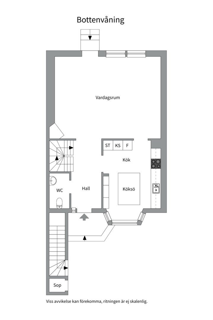 Planlösning från Börjegatan 17B, Såld i Luthagen, Uppsala