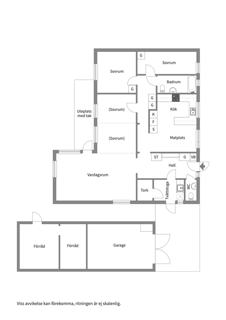 Planlösning från Storövägen 1, Såld i Krokhöjden, Nacka