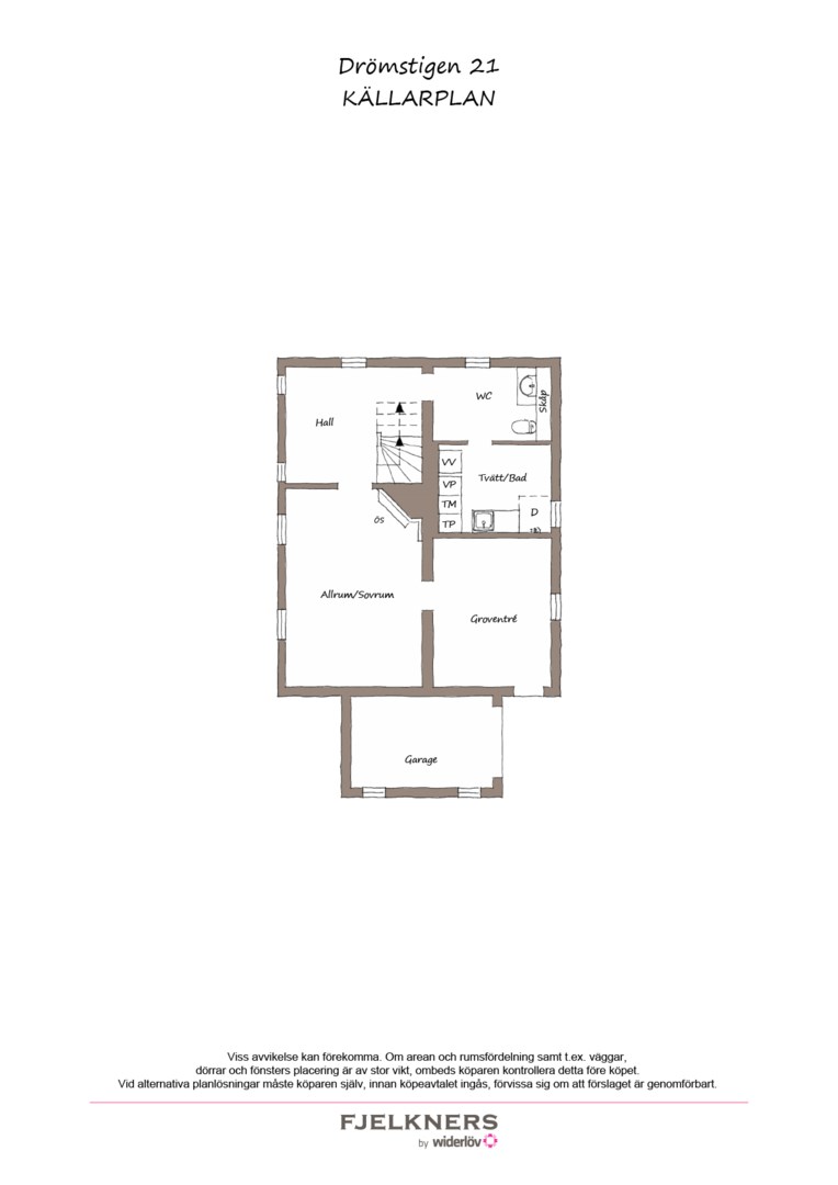 Planlösning från Drömstigen 21, Såld i Bromma - Smedslätten, Stockholm