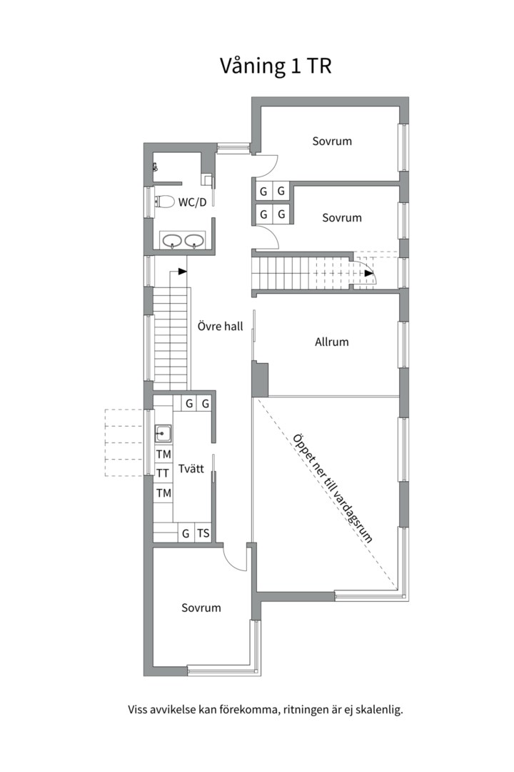 Planlösning från Ledungsstigen 2, Såld i Skuru, Nacka