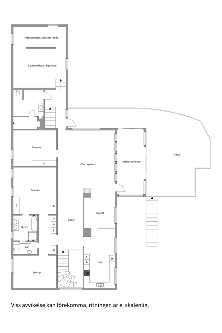 Planlösning från Norrbergsvägen 6, Såld i Eriksberg, Uppsala