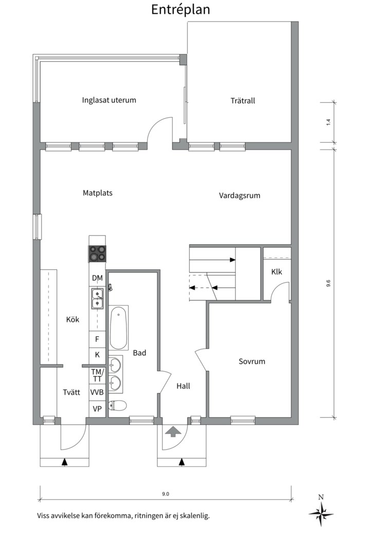 Planlösning från Ölstavägen 1, Såld i Örsundsbro, Enköping