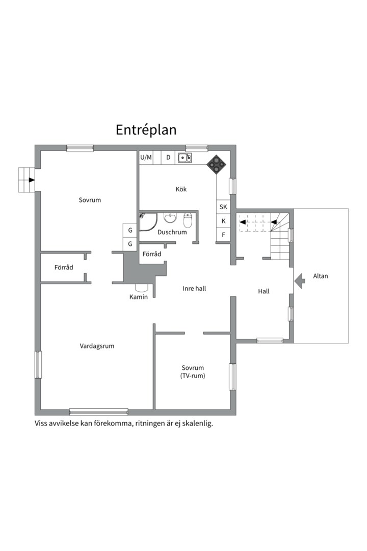 Planlösning från Lövlundsvägen 7, Såld i Storvreta, Uppsala