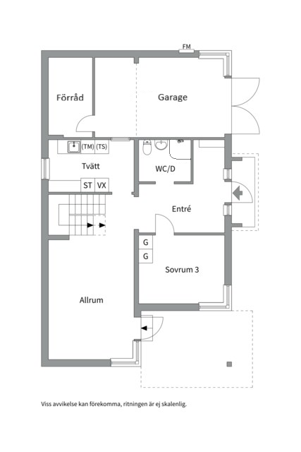 Planlösning från Lövhultsvägen 6, Kommande i Norby, Uppsala