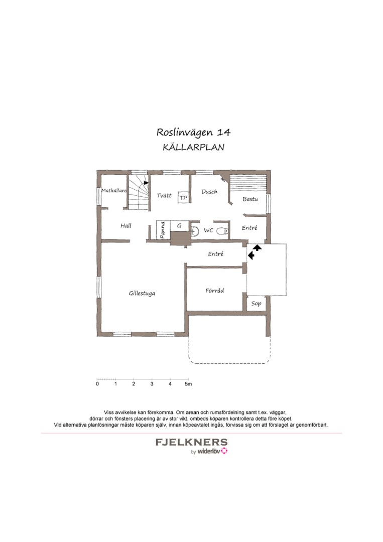 Planlösning från Roslinvägen 14, Såld i Bromma - Södra Ängby, Stockholm