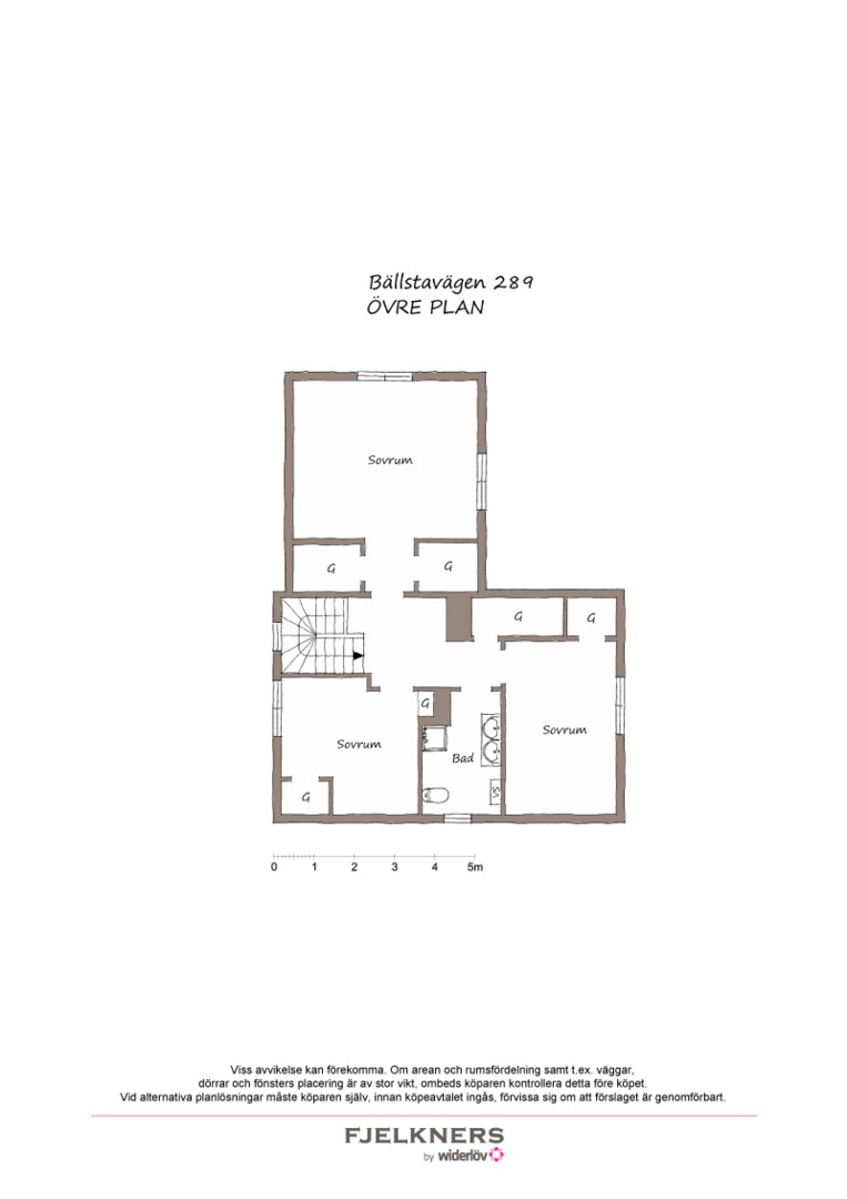 Planlösning från Bällstavägen 289, Såld i Bromma - Norra Ängby, Stockholm