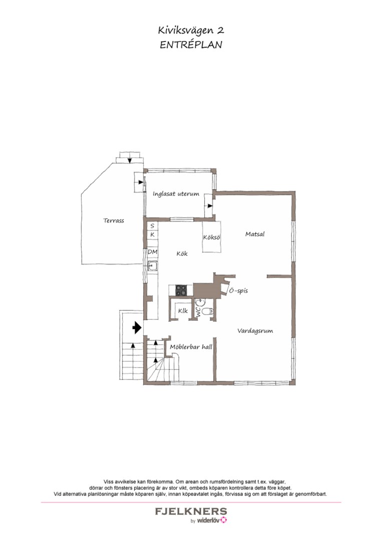 Planlösning från Kiviksvägen 2, Såld i Bromma - Norra Ängby, Stockholm