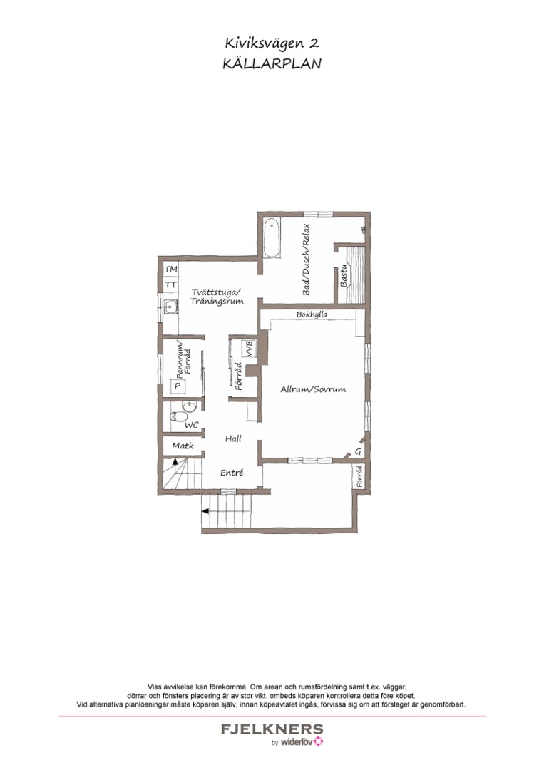 Planlösning från Kiviksvägen 2, Såld i Bromma - Norra Ängby, Stockholm