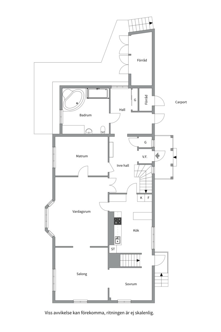 Planlösning från Värmdövägen 172, Såld i Storängen, Nacka