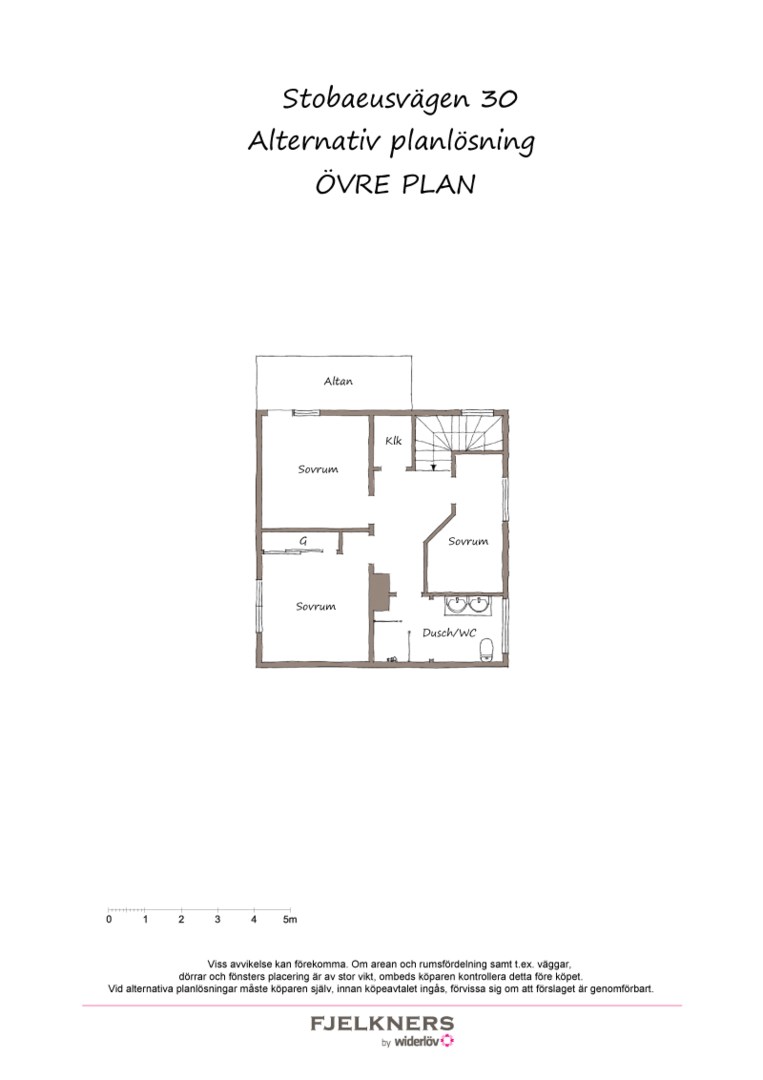 Planlösning från Stobaeusvägen 30, Såld i Bromma - Norra Ängby, Stockholm
