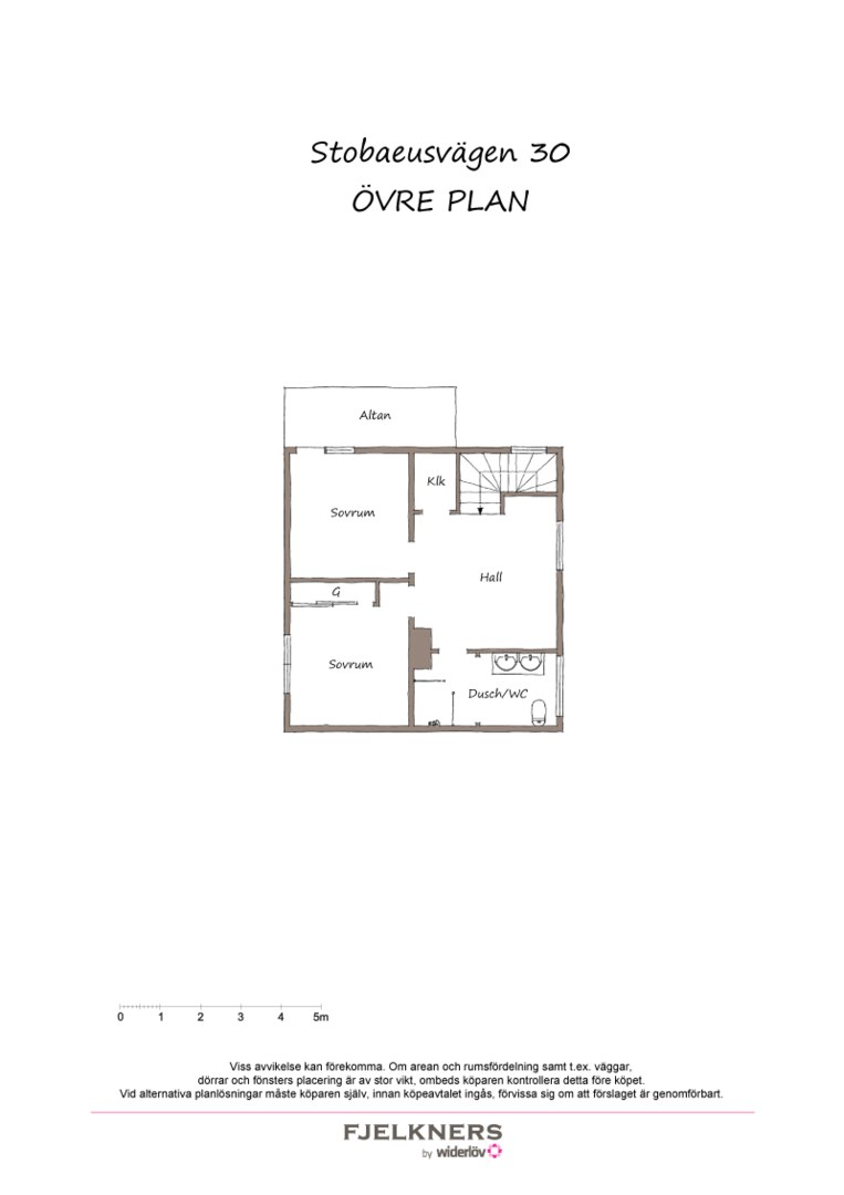 Planlösning från Stobaeusvägen 30, Såld i Bromma - Norra Ängby, Stockholm