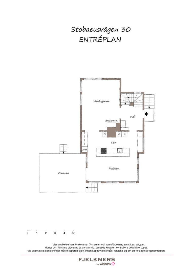Planlösning från Stobaeusvägen 30, Såld i Bromma - Norra Ängby, Stockholm