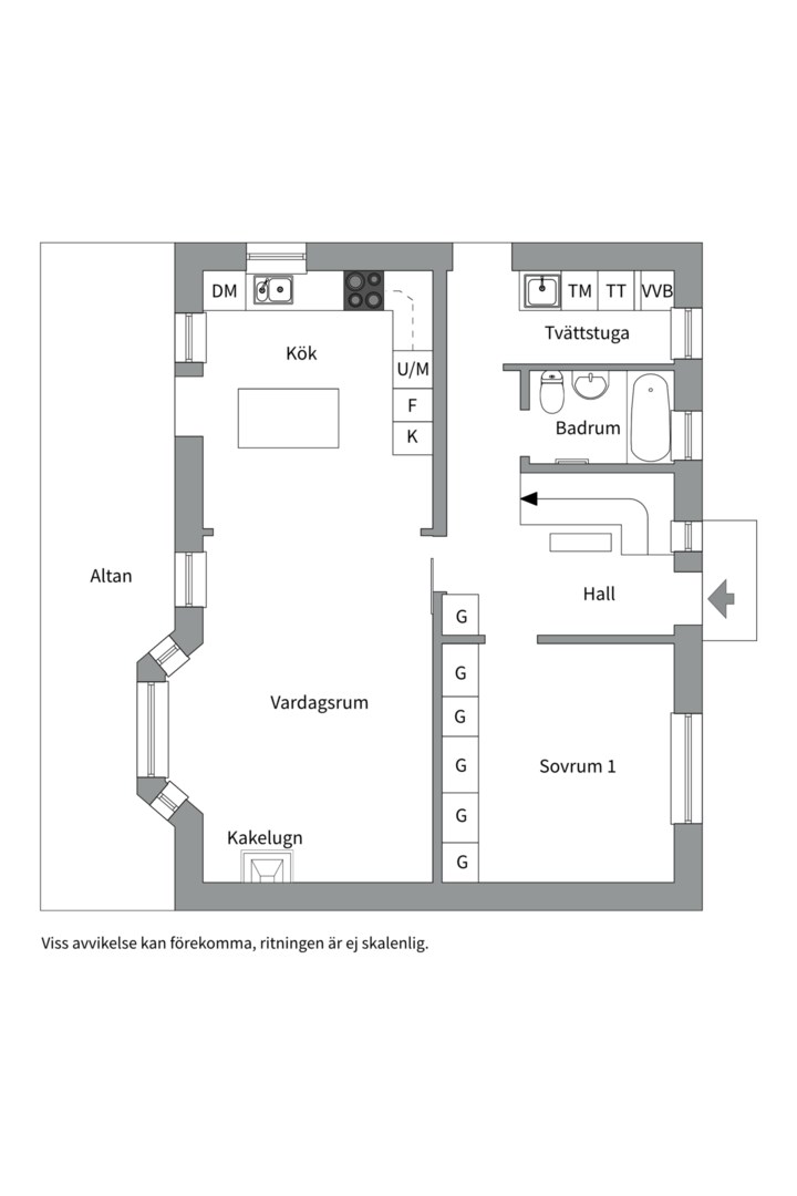 Planlösning från Blåmesvägen 25, Såld i Lännersta, Nacka