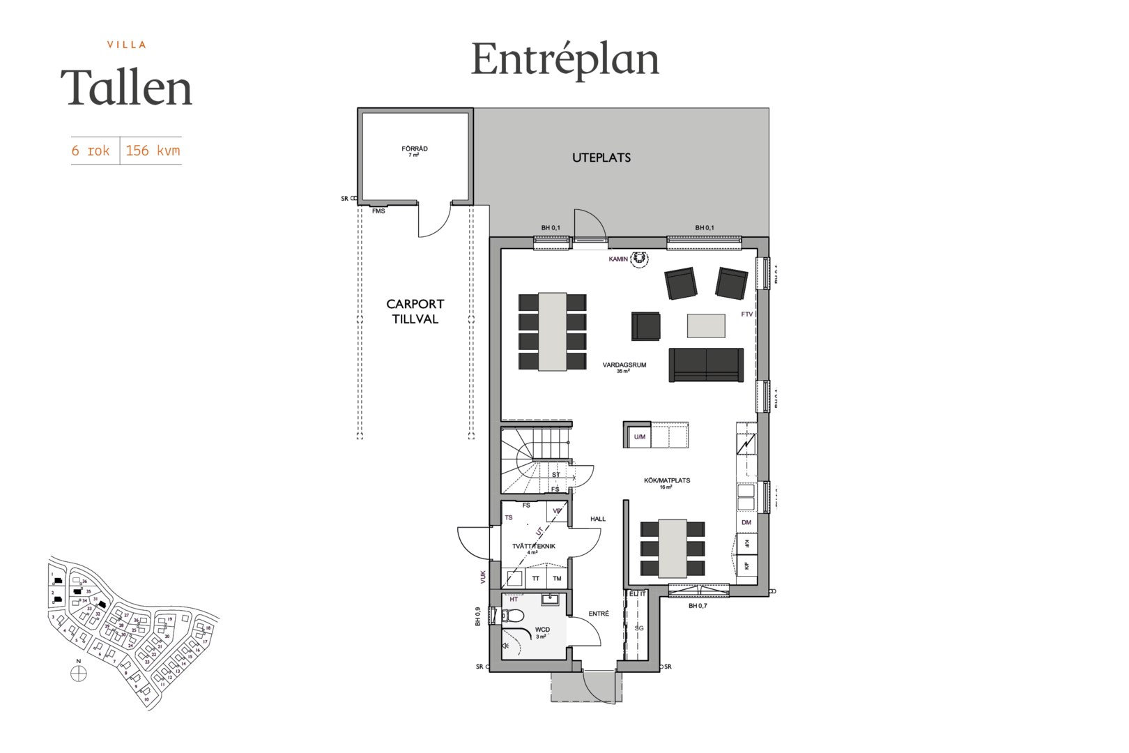 Planlösning från Häggrotsvägen 5, Såld i Skölsta, Uppsala