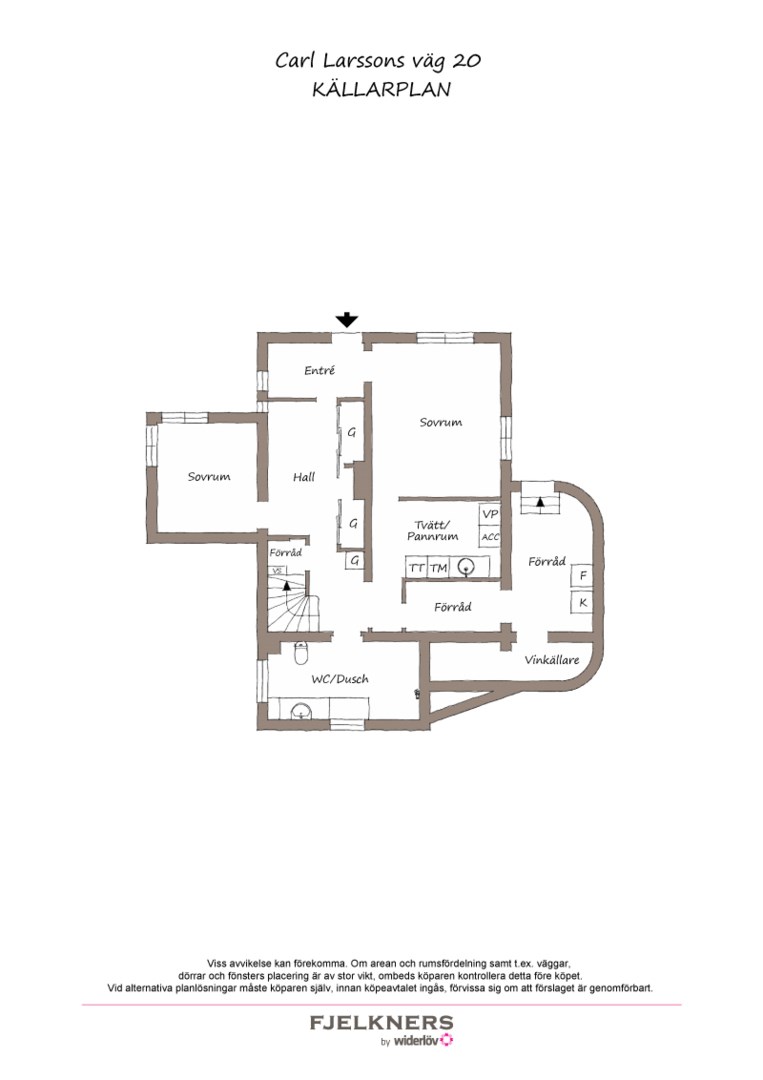 Planlösning från Carl Larssons väg 20, Till salu i Bromma - Södra Ängby, Stockholm