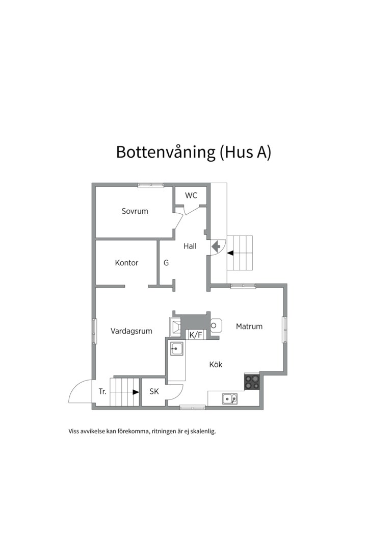 Planlösning från Högåsvägen 5, Såld i Ektorp, Nacka