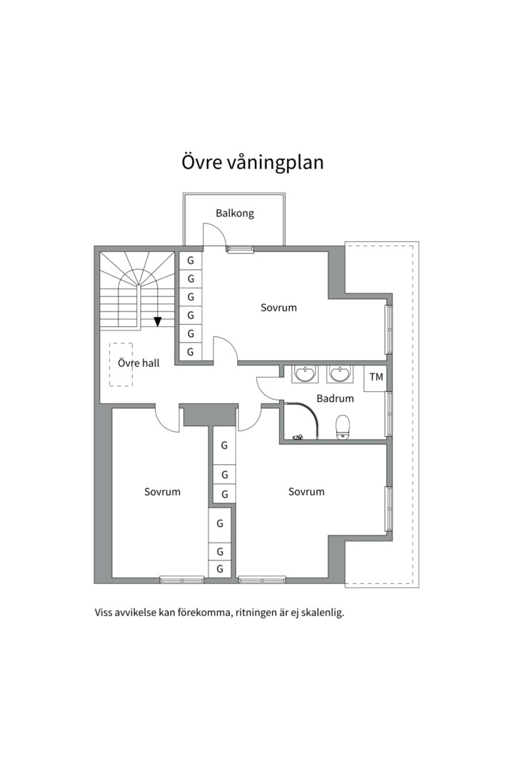 Planlösning från Trollsjövägen 10, Såld i Södra Lännersta, Nacka