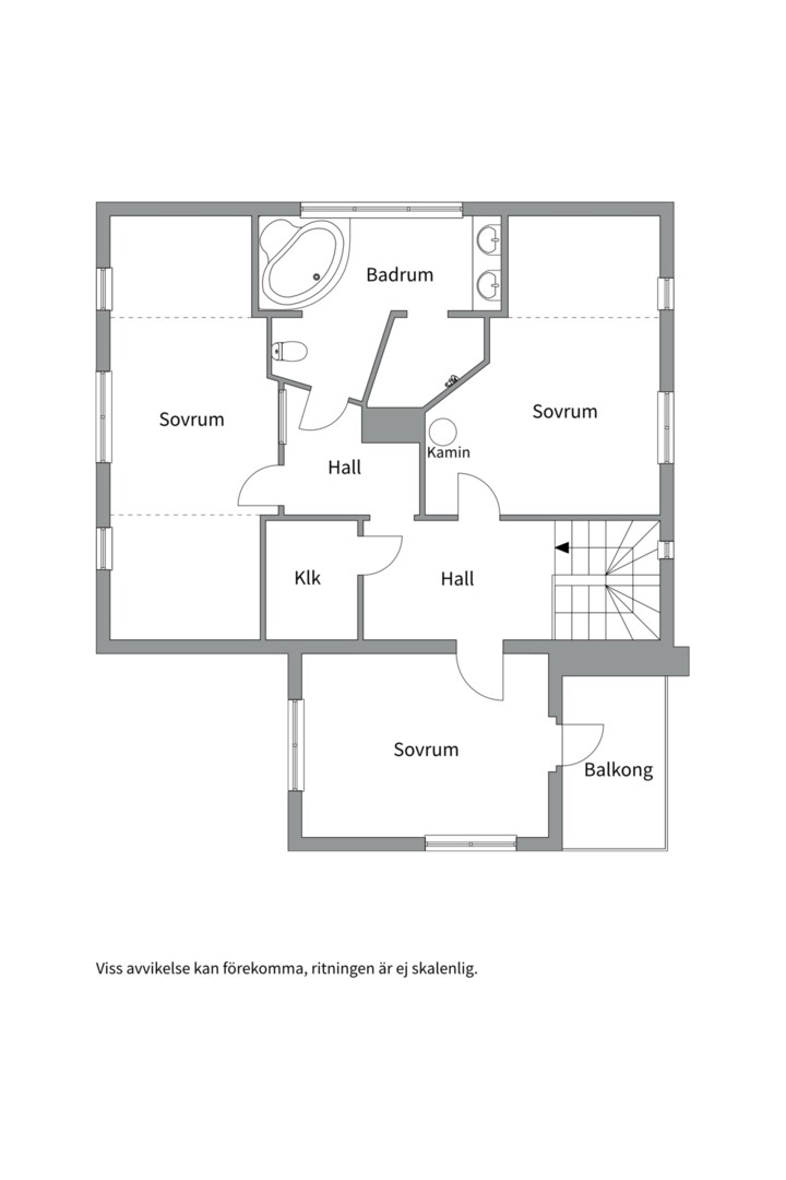 Planlösning från Hasselvägen 19, Såld i Storvreta, Uppsala