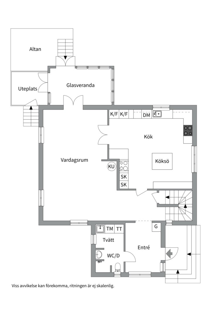 Planlösning från Hasselvägen 19, Såld i Storvreta, Uppsala