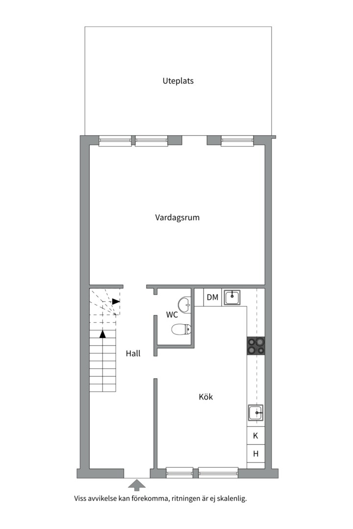 Planlösning från Liljekonvaljens väg 61, Såld i Lännersta, Nacka