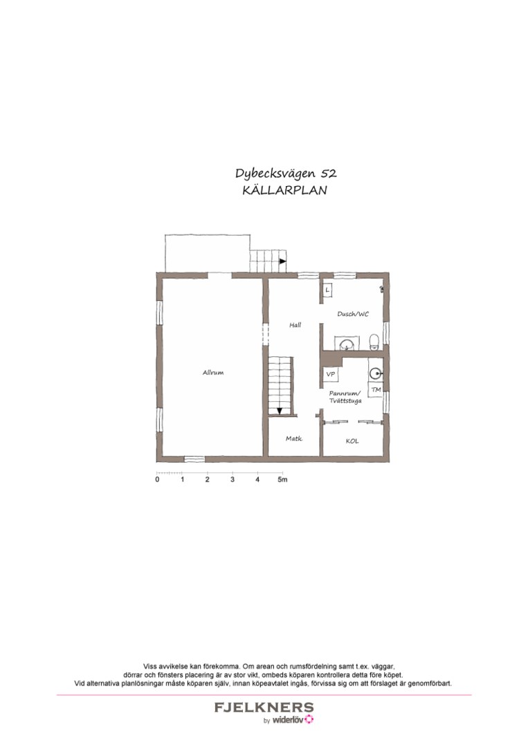 Planlösning från Dybecksvägen 52, Såld i Bromma - Norra Ängby, Stockholm