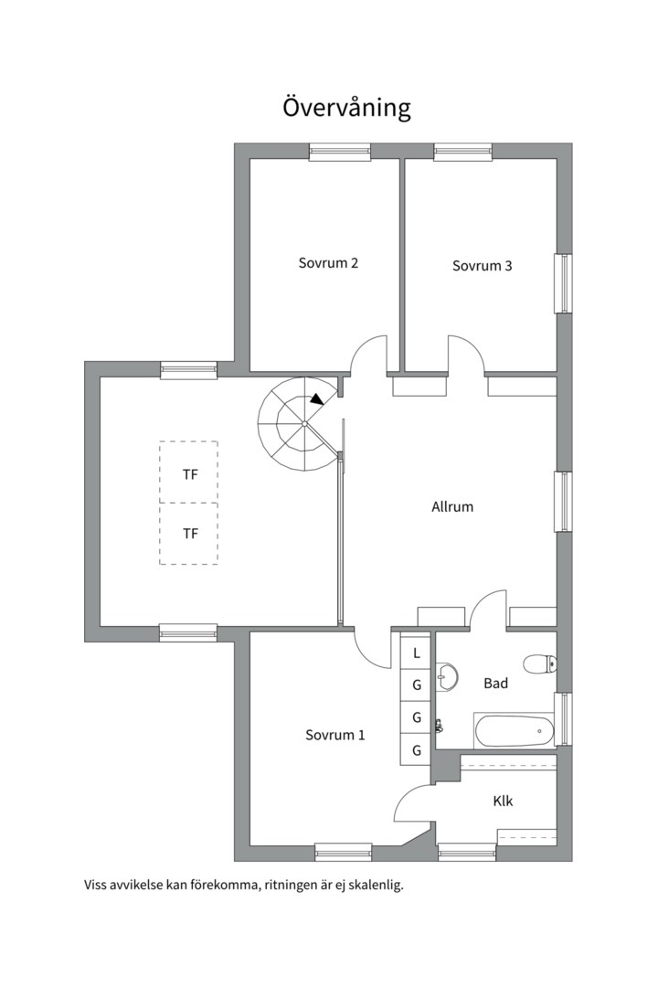 Planlösning från Gulmårans väg 11, Såld i Lännersta, Nacka