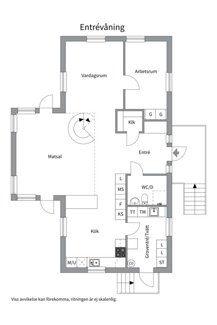 Planlösning från Gulmårans väg 11, Såld i Lännersta, Nacka