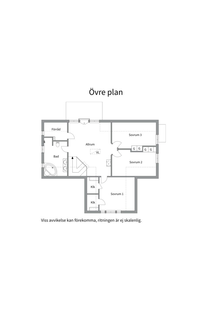 Planlösning från Tessinvägen 25, Såld i Hasseludden, Nacka